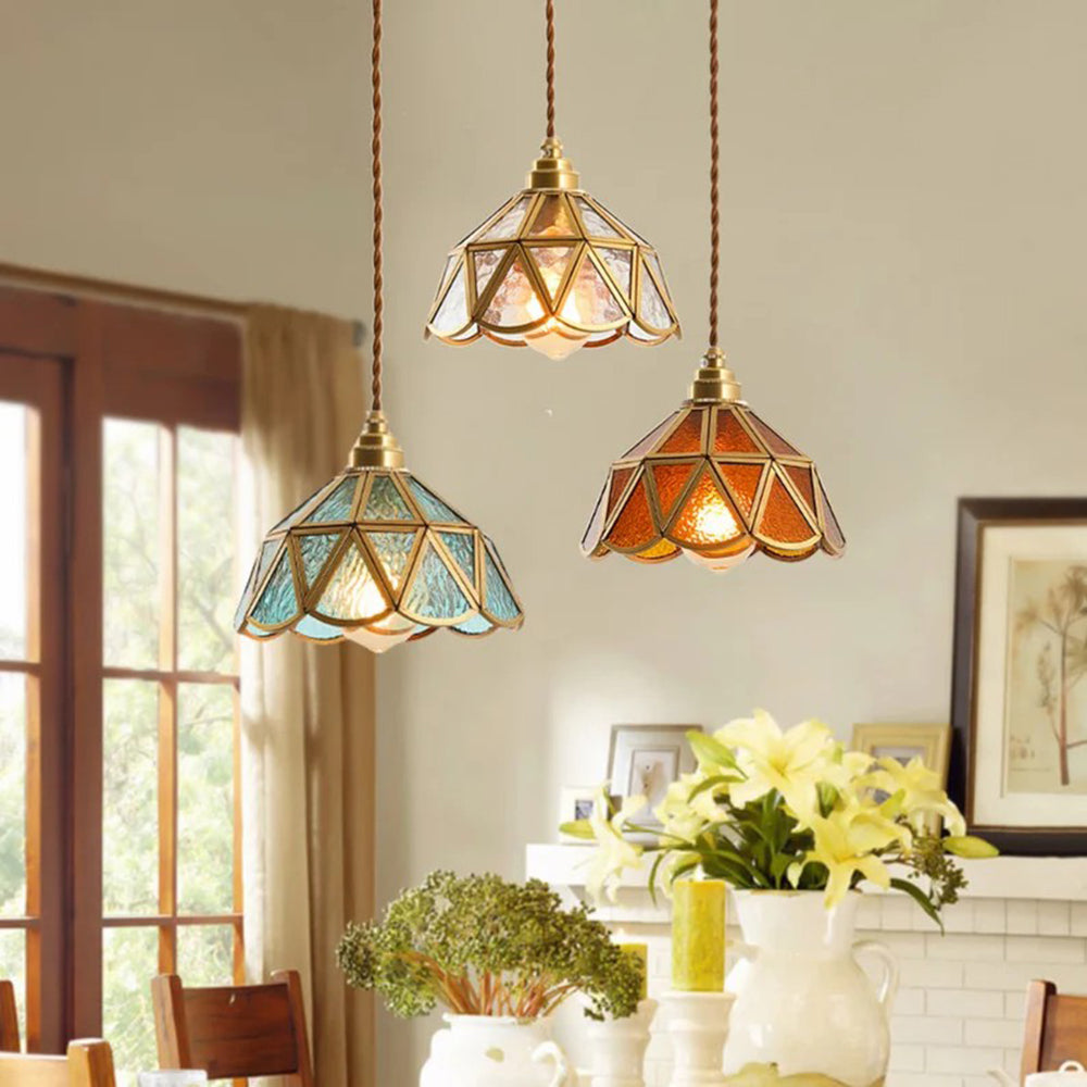 Lampe suspendue à abat-jour en verre transparent de style moderne